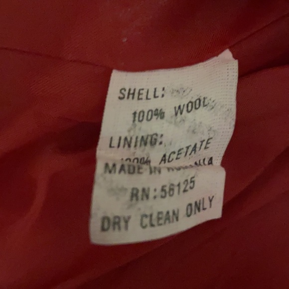 NY Sake 100% Wool Women’s Red Coat Size 4 - Picture 4 of 5